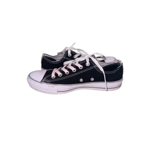 Converse Chuck Taylor All Star Low-Top Sneaker Black/White 7.5 Skater Athletic - Picture 6 of 10